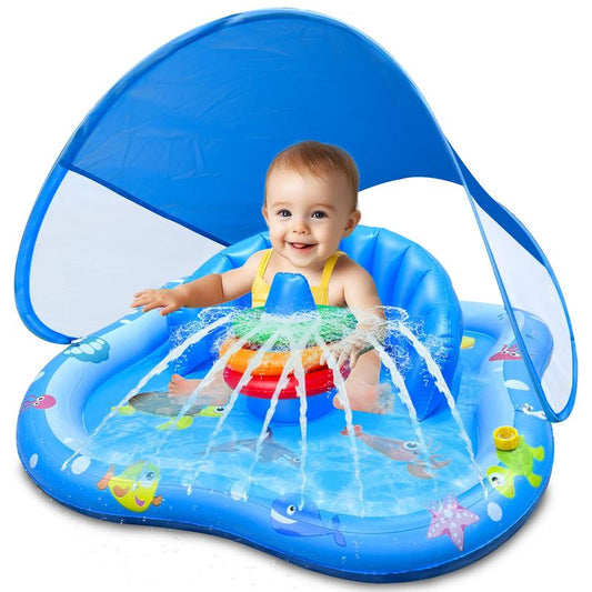 Inflatable Baby Pool Float with Canopy