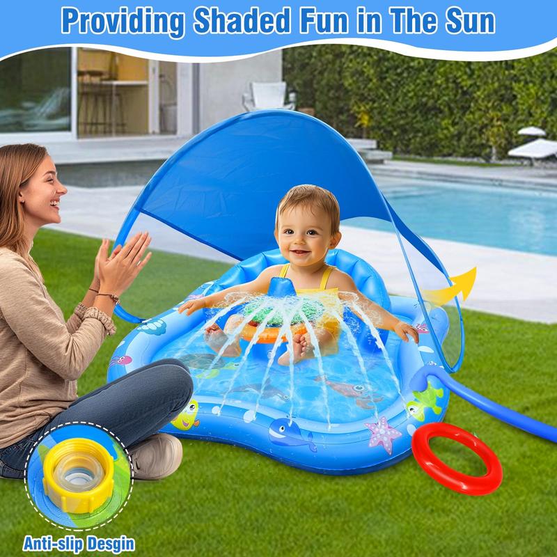 Inflatable Baby Pool Float with Canopy