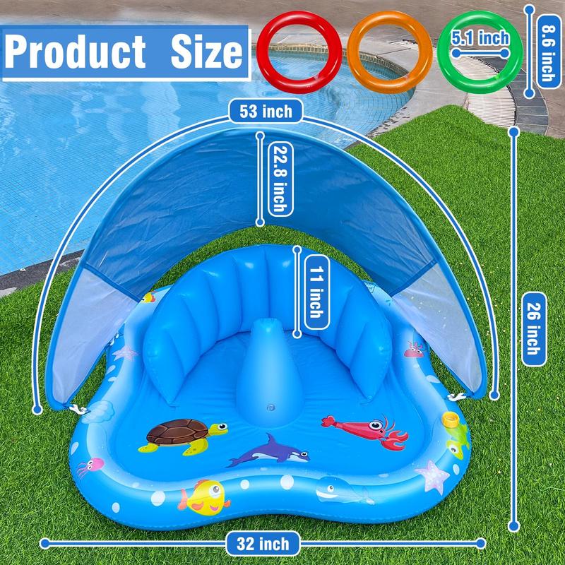 Inflatable Baby Pool Float with Canopy